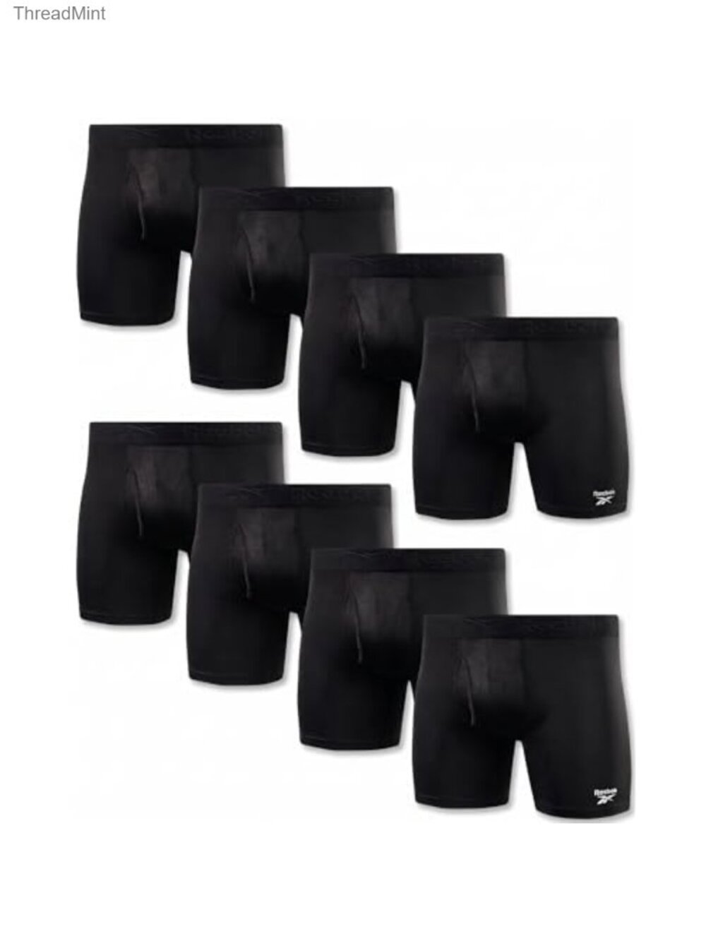 8 Pack Performance Boxer Briefs with Fly 6" Inseam Moisture Wicking Stretch